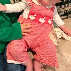 9 mo smocked Santa jon jon